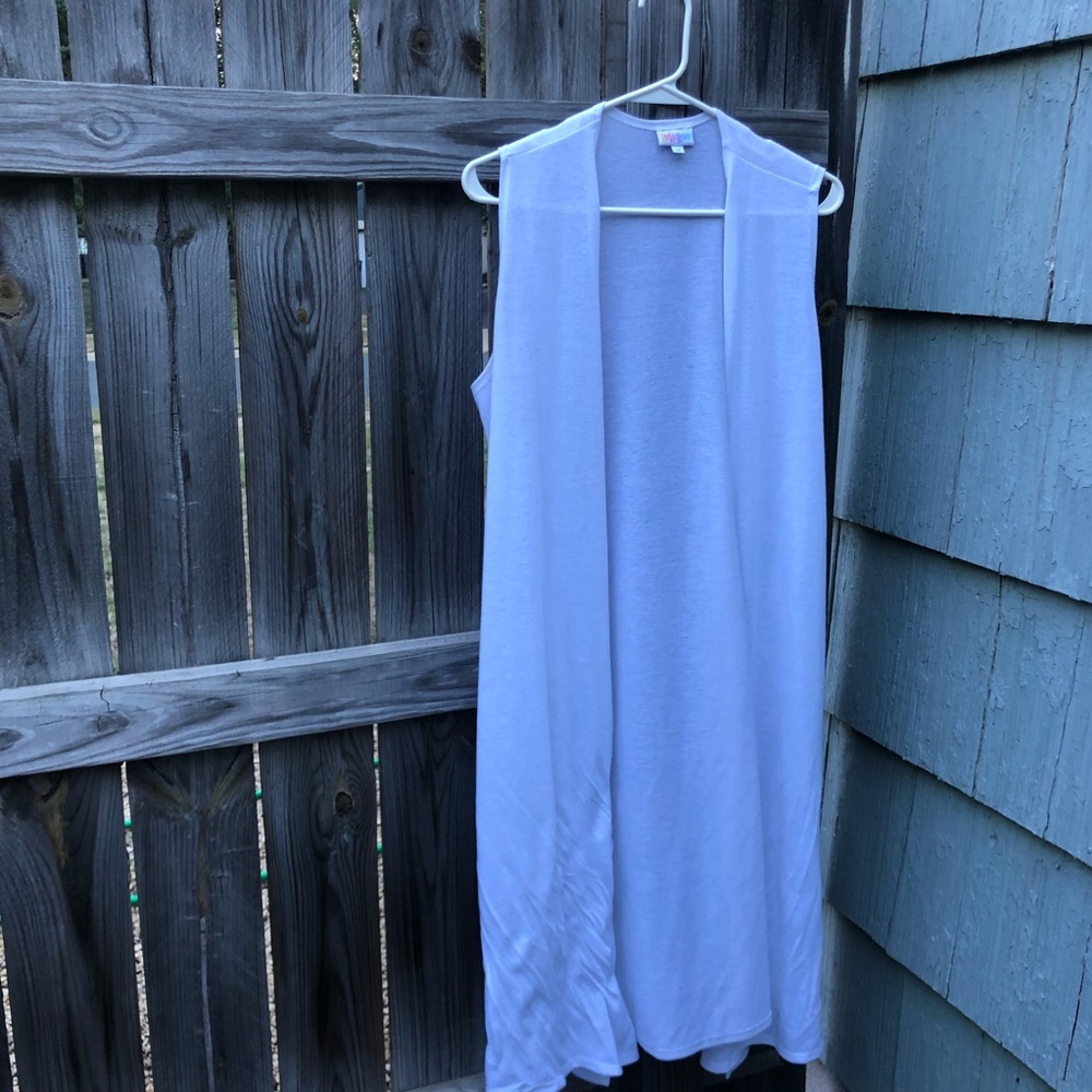 Lularoe White Joy Duster Vest